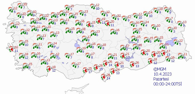 Meteoroloji uyardı: Kuvvetli sağanak etkili olacak! İşte il il 10 Nisan hava durumu… - Resim : 1