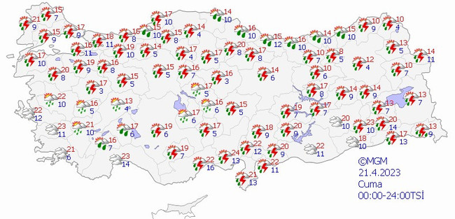 Meteoroloji’den kuvvetli yağış ve rüzgar uyarısı! İşte il il 21 Nisan hava durumu… - Resim : 1