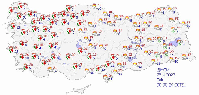 Meteoroloji’den İstanbul dahil birçok il için yağış uyarısı! İşte il il 25 Nisan hava durumu… - Resim : 1
