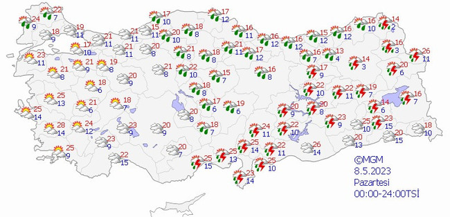 Meteoroloji’den birçok bölge için yağış uyarısı! İşte il il 8 Mayıs hava durumu… - Resim : 1