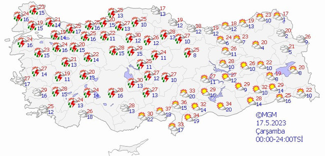 Meteoroloji’den dolu ve sağanak uyarısı! İşte il il 17 Mayıs hava durumu… - Resim : 1