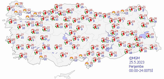Meteoroloji’den birçok il için sağanak uyarısı! İşte il il 25 Mayıs hava durumu… - Resim : 1