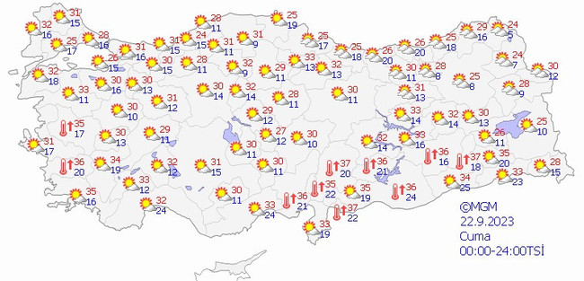 Meteoroloji duyurdu: Sıcaklıklar 2 ile 6 derece artacak! İşte il il 22 Eylül hava durumu… - Resim : 1
