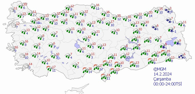 Meteoroloji’den çok sayıda il için kuvvetli sağanak uyarısı! İşte il il 14 Şubat hava durumu… - Resim : 2