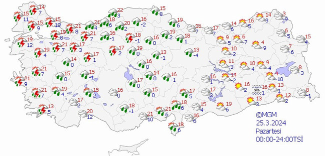 Meteoroloji’den çok sayıda il için uyarı geldi! İşte il il 25 Mart hava durumu… - Resim : 2
