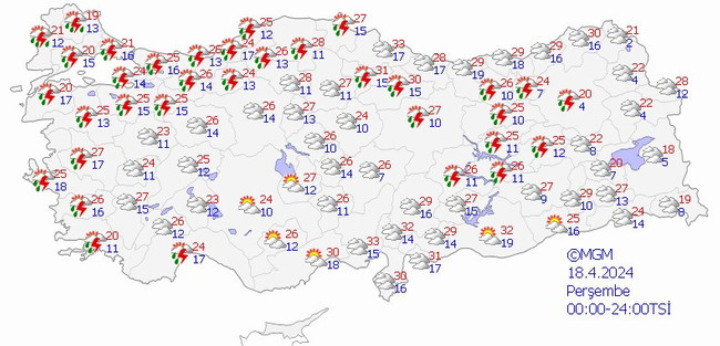 Meteoroloji’den çok sayıda il için sarı kodlu uyarı! İşte il il 18 Nisan hava durumu… - Resim : 2