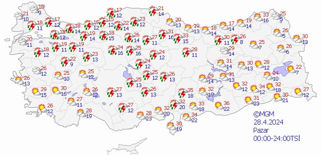 Meteoroloji’den sağanak ve kuvvetli rüzgar uyarısı! İşte il il 28 Nisan hava durumu… - Resim : 2