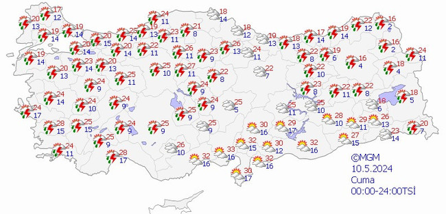 Meteoroloji’den İstanbul dahil 13 il için sarı kodlu uyarı! İşte il il 10 Mayıs Cuma hava durumu… - Resim : 2