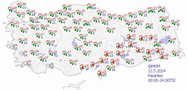 Meteoroloji’den çok sayıda il için sağanak uyarısı! İşte il il 13 Mayıs Pazartesi hava durumu… - Resim : 2