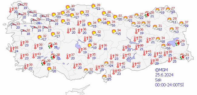 Meteoroloji’den sağanak ve kuvvetli rüzgar uyarısı! İşte il il 25 Haziran Salı hava durumu… - Resim : 1