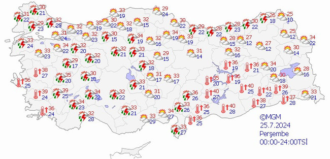 Sıcaklık çakılıyor: 14 kent için sarı kodlu uyarı! İşte il il 25 Temmuz Perşembe hava durumu… - Resim : 2