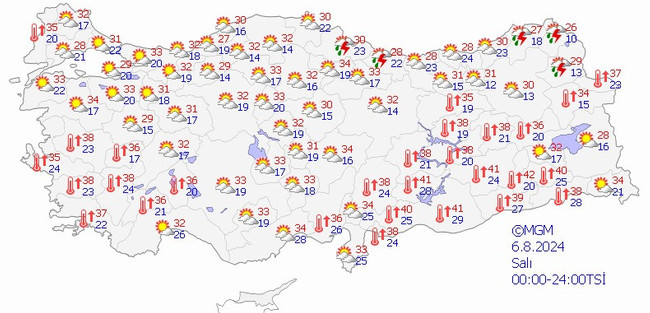 Meteoroloji’den gök gürültülü sağanak ve sıcaklık uyarısı! İşte il il 6 Ağustos Salı hava durumu… - Resim : 1