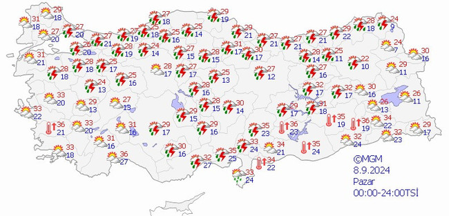 İstanbul dahil birçok kent için kuvvetli yağış uyarısı! İşte il il 8 Eylül Pazar hava durumu… - Resim : 1