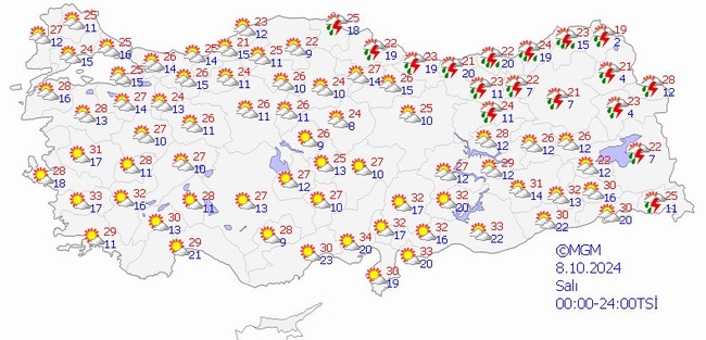 Meteoroloji’den kuvvetli yağış ve rüzgar uyarısı! İşte il il 8 Ekim Salı hava durumu… - Resim : 2