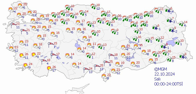 Meteoroloji’den kuvvetli yağış ve rüzgar uyarısı! İşte il il 22 Ekim Salı hava durumu… - Resim : 1
