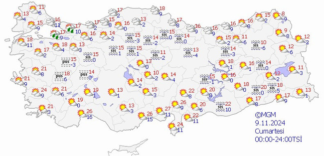 Meteoroloji’den sağanak ve rüzgar uyarısı! İşte il il 9 Kasım Cumartesi hava durumu… - Resim : 1