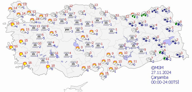 Meteoroloji’den 3 kente sarı kodlu uyarı: Kuvvetli olacak! İşte il il 27 Kasım Çarşamba hava durumu… - Resim : 2