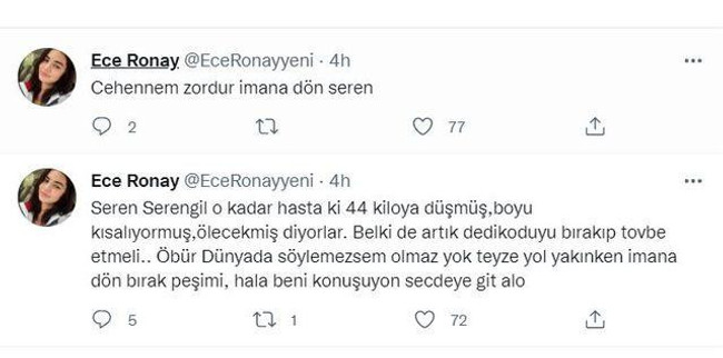 Ece Ronay Seren Serengil'e ateş püskürdü! ''Secdeye git alo!'' - Resim : 1
