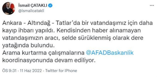 Ankara'daki sel felaketinden acı haber geldi! Bakanlık ve Yavaş'tan açıklama - Resim : 3