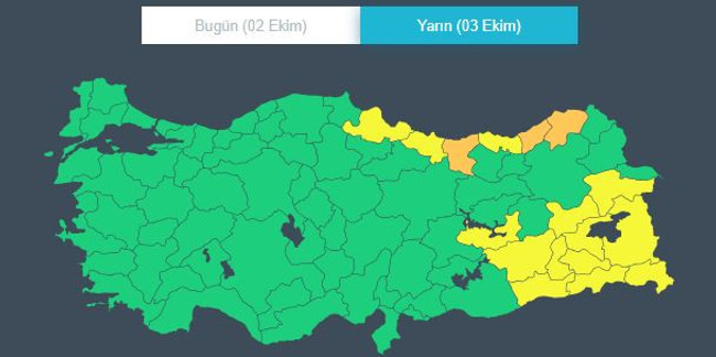 Meteoroloji'den 17 kent için kuvvetli yağış uyarısı - Resim : 1