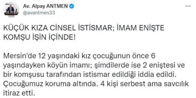 Mersin'de 6 yaşındaki kız çocuğuna cinsel istismar iddiası: İmam, enişte, komşu işin içinde - Resim : 1