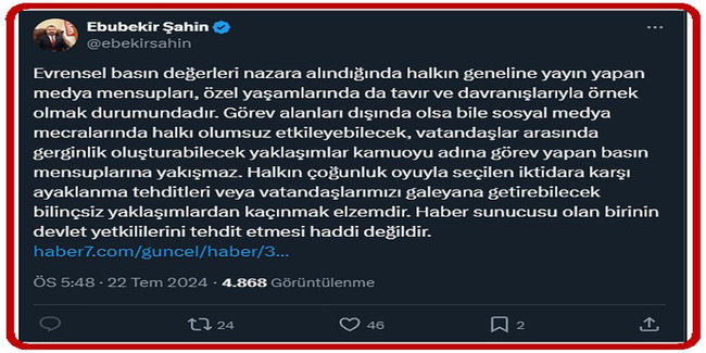 RTÜK Başkanı Şahin'den NOW Haber sunucusu Gülbin Tosun'un o paylaşımına sert tepki: "Haddi değil..!" - Resim : 2