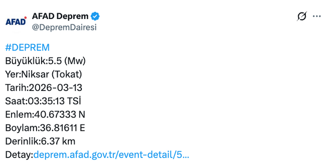 Tokat'ta deprem: Birçok ilde hissedildi! Eğitime ara verildi… - Resim : 1