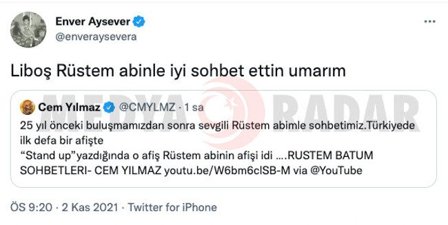 Enver Aysever ve Cem Yılmaz arasında 'Rüstem Batum' kavgası! "Liboş Rüstem abinle..." - Resim : 2