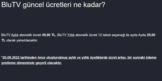 BluTV üyelik ücretlerine zam! - Resim : 1
