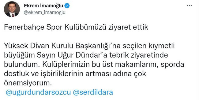 Ekrem İmamoğlu'ndan Uğur Dündar'a sürpriz hediye - Resim : 1