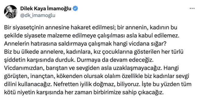 Dilek İmamoğlu’ndan Erdoğan’ın ailesine hakarete tepki! 'Hangi vicdana sığar…' - Resim : 2