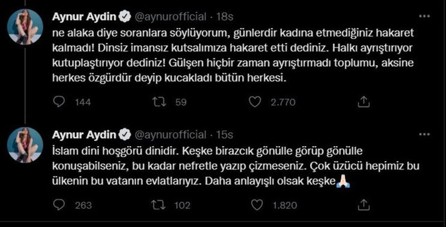 Aynur Aydın Gülşen'in o fotoğrafını paylaşıp sitem etti: "İslam dini..." - Resim : 2