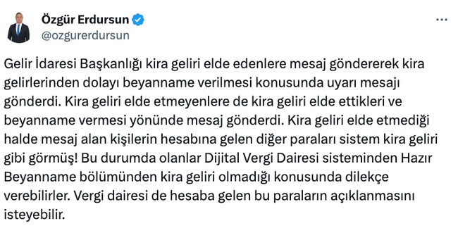 Bu mesajı alanlar dikkat: Cezalı duruma düşebilirsiniz! Özgür Erdursun açıkladı… - Resim : 1
