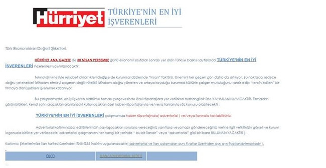 Hürriyet’ten ‘haber’ satışı: Parayı basan ‘Türkiye’nin en iyi işvereni’ oluyor! - Resim : 4