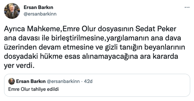 Sedat Peker'in basın danışmanı Emre Olur'a tahliye! Avukatı duyurdu… - Resim : 2