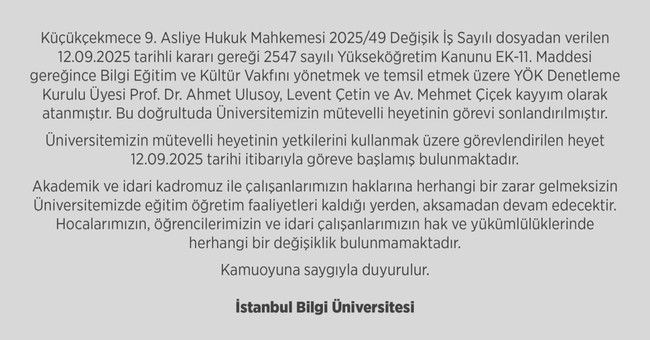 İstanbul Bilgi Üniversitesi'ne kayyum atandı! Soruşturma başlatılmıştı... - Resim : 1
