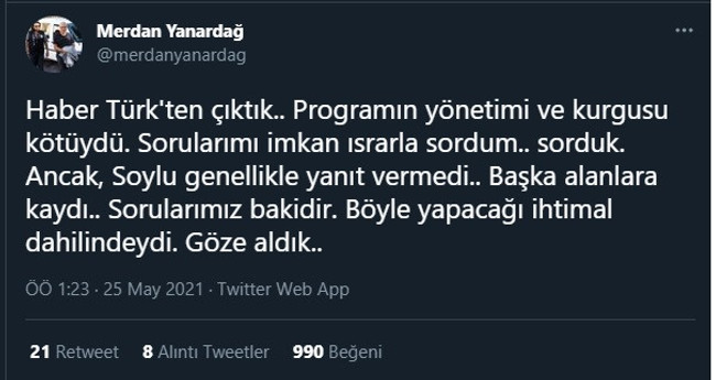 Merdan Yanardağ'dan Habertürk yayını sonrası ilk açıklama - Resim : 1