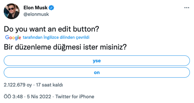 Elon Musk Twitter’da yapacağı ilk yeniliği paylaştı! ‘Lütfen dikkatli oy verin…’ - Resim : 1