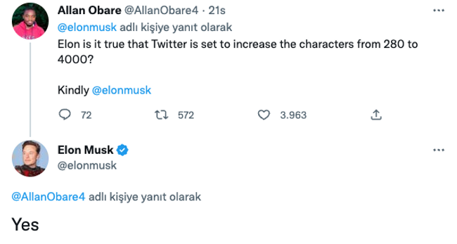Twitter'da karakter sayısı artırılıyor! Elon Musk doğruladı… - Resim : 1