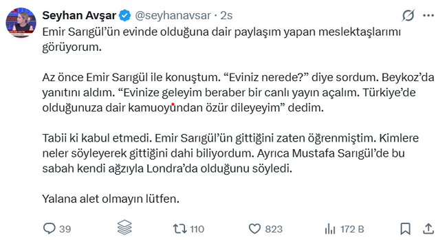 Emir Sarıgül, Sibel Can'la Londra'ya mı kaçtı? Açıklama geldi... - Resim : 1