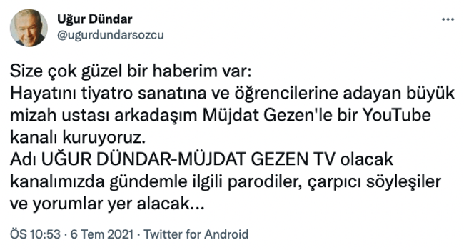 Uğur Dündar kanal açıyor! Sosyal medyadan duyurdu - Resim : 1