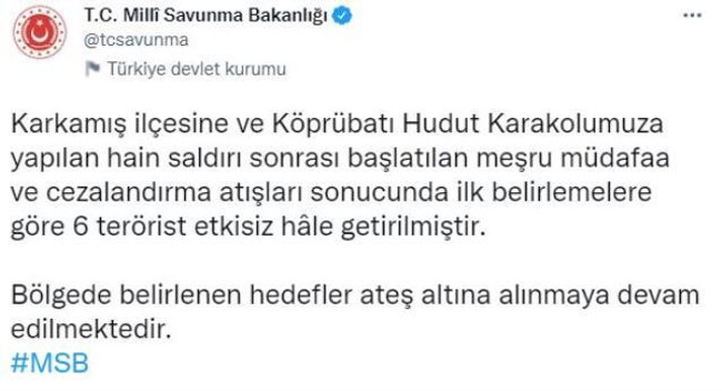 Gaziantep'ten acı haber! Hudut karakoluna yapılan saldırıda yaralanan askerlerden biri şehit oldu - Resim : 1