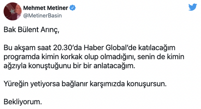 Bülent Arınç'tan "partiden ihraç edilsin" diyen AKP'li Mehmet Metiner'e çok sert yanıt! - Resim : 2