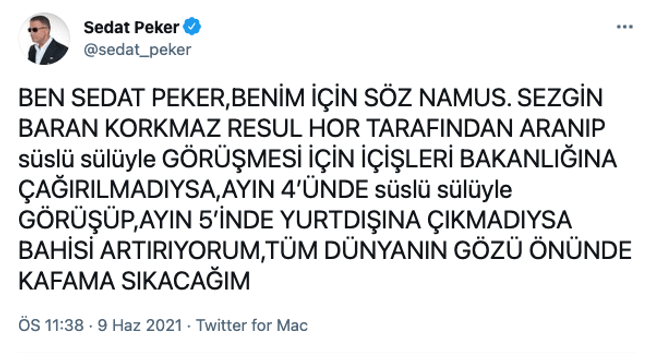 Sedat Peker son videosundaki iddialara ilişkin bahsi artırdı! ‘Kafama sıkarım’ dedi - Resim : 1