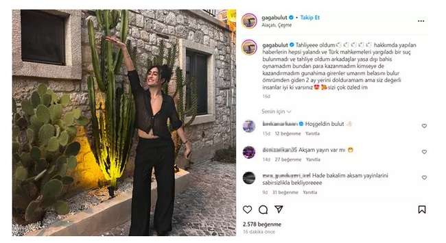 Fenomen Gaga Bulut tahliye oldu - Resim : 1