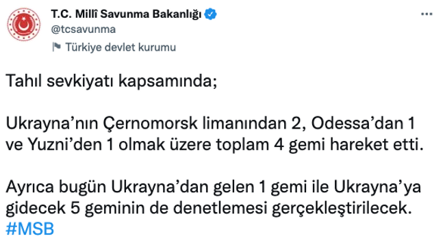 Ukrayna'dan 4 yeni gemi hareket etti! MSB duyurdu… - Resim : 1