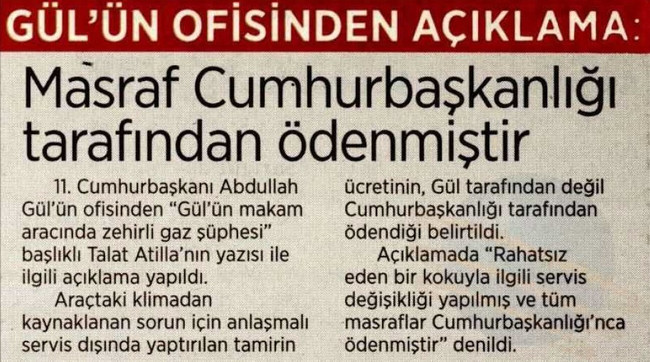 Milliyet'in kaldırdığı 'suikast' iddialı o yazıya Abdullah Gül'den açıklama! - Resim : 1