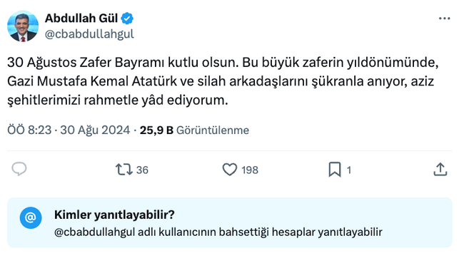 Abdullah Gül şaşırtmadı: Yine aynı şeyi yaptı! Herkes paylaşımındaki detaya takıldı… - Resim : 1