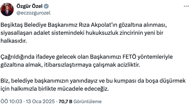 Özgür Özel'den 'FETÖ yöntemleri' çıkışı! 'Acizliktir' diyerek tepki gösterdi… - Resim : 1