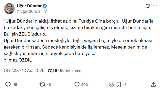 Uğur Dündar, Yılmaz Özdil'in eleştirisine eski yazısını paylaşarak yanıt verdi: Bu işin ZEUS'udur o! - Resim : 2